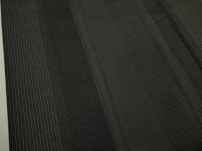 平和屋着物＊極上 夏物 紗紬 縞 黒地 逸品 DZAA9681kh5