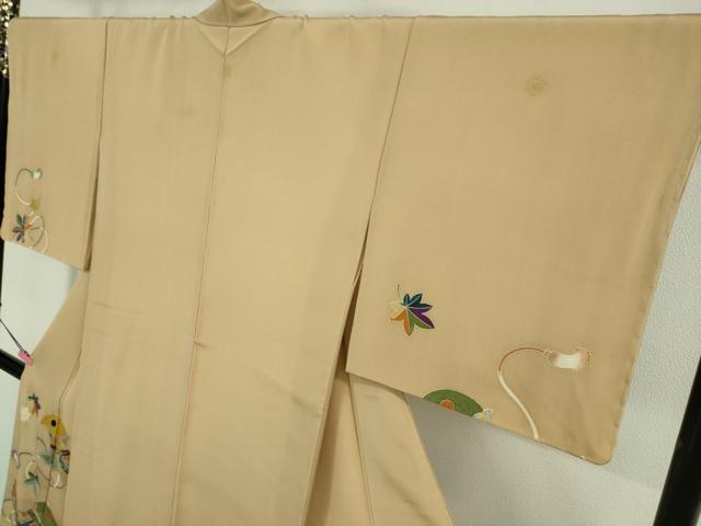 平和屋着物●極上　セミアンティーク　訪問着　鳥兜　舞楽　淡香色地　金彩　逸品　DZAA9683kh5