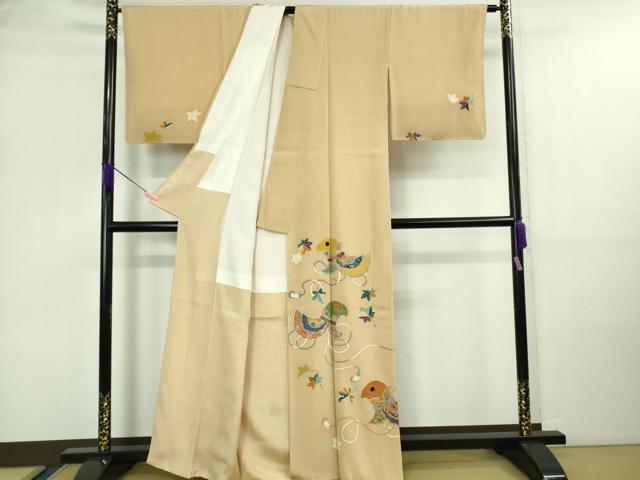 平和屋着物●極上　セミアンティーク　訪問着　鳥兜　舞楽　淡香色地　金彩　逸品　DZAA9683kh5