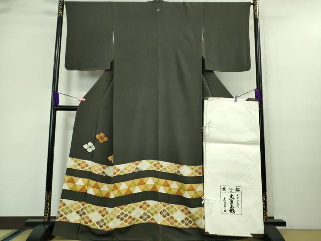 平和屋本店■極上　銀座　志ま亀　訪問着　花菱　蝉色地　たとう紙付き　逸品　DZAA9687kh5