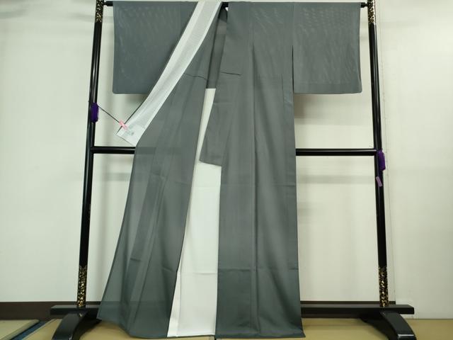 平和屋着物＊極上 夏物 洗える最高級着物＜英＞はなぶさ謹製 訪問着 絽 暈し染め フレンチグレイ色 たとう紙付き 逸品 DZAA9689kh5