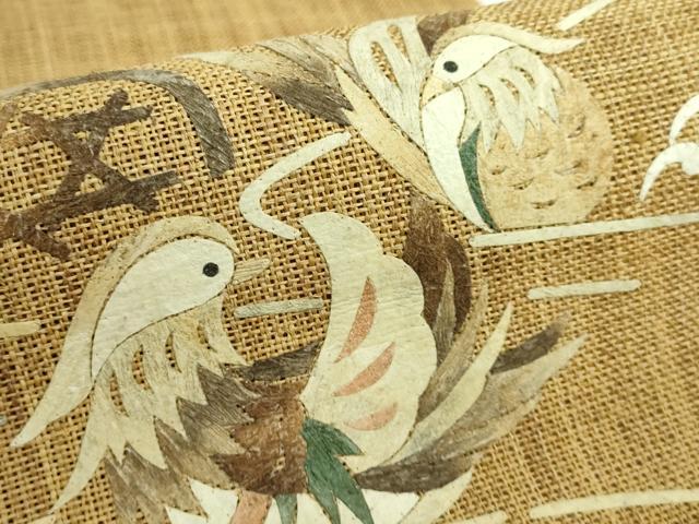 平和屋本店＊極上 夏物 科布 蓑虫工芸作家 田尾笛秋 八寸名古屋帯 流水鴛鴦 逸品 DZAA9700kh5