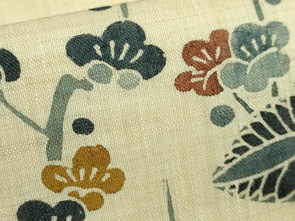 平和屋着物＊極上 夏物 九寸名古屋帯 型染 籬立波花文 葵 麻 逸品 DZAA9706kh5