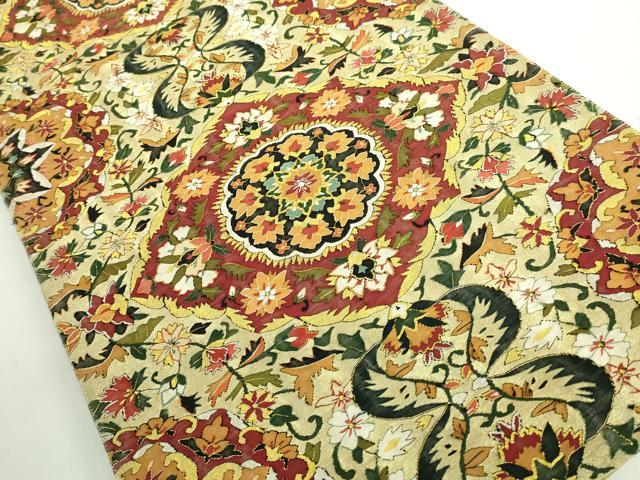 平和屋本店■最高級　明綴れ　全通柄袋帯　正倉院花文　金糸　逸品　DZAA9749kh5
