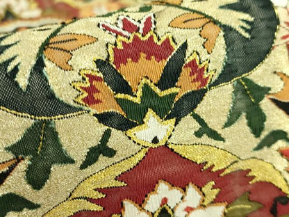 平和屋本店■最高級　明綴れ　全通柄袋帯　正倉院花文　金糸　逸品　DZAA9749kh5