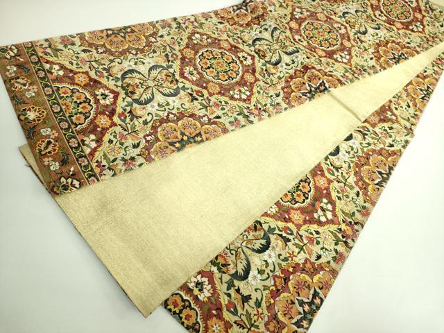 平和屋本店■最高級　明綴れ　全通柄袋帯　正倉院花文　金糸　逸品　DZAA9749kh5