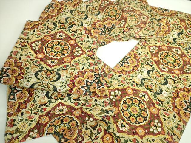 平和屋本店■最高級　明綴れ　全通柄袋帯　正倉院花文　金糸　逸品　DZAA9749kh5