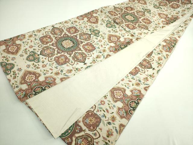 期間限定セール20％off●最高級　明綴れ　全通柄袋帯　正倉院花文　金糸　逸品　DZAA9750kh5