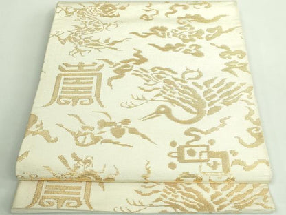 平和屋着物●極上　六通柄袋帯　龍村平蔵柄　金華山鶴寿　金糸　逸品　DZAA9751kh5