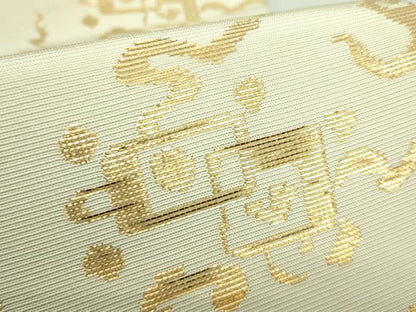 平和屋着物●極上　六通柄袋帯　龍村平蔵柄　金華山鶴寿　金糸　逸品　DZAA9751kh5