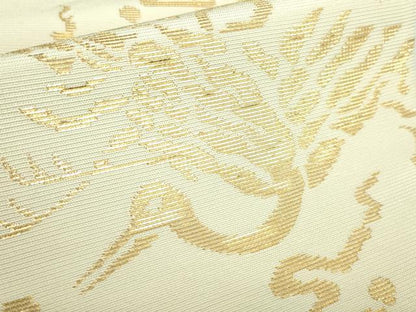 平和屋着物●極上　六通柄袋帯　龍村平蔵柄　金華山鶴寿　金糸　逸品　DZAA9751kh5