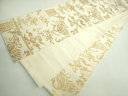 平和屋着物●極上　六通柄袋帯　龍村平蔵柄　金華山鶴寿　金糸　逸品　DZAA9751kh5