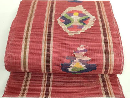 平和屋着物＊極上 夏物 1854年創業 帯屋捨松 八寸名古屋帯 抽象文様 逸品 未使用 DZAA9759kh5