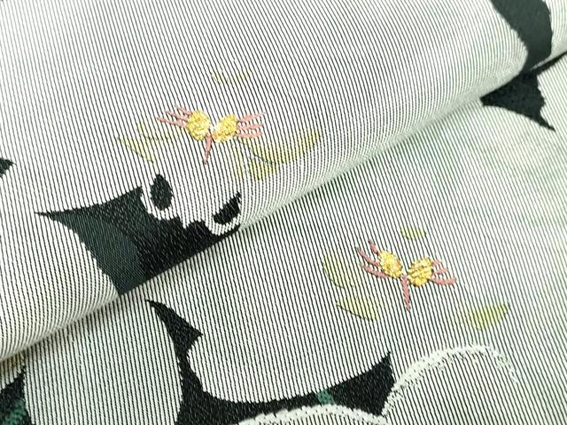 平和屋着物■極上　六通柄袋帯　胡蝶蘭　黒地　金糸　逸品　DZAA9771kh5