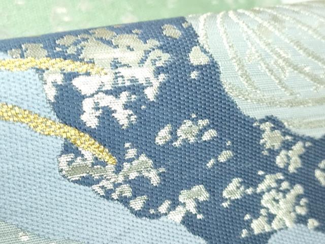 平和屋着物＊極上　夏物　西陣　川島織物　六通柄　本袋帯　草木文　箔散らし　金銀糸　逸品　DZAA9777kh5