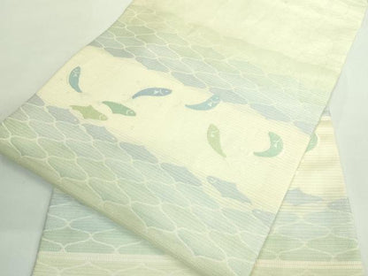 平和屋着物＊極上 夏物 西陣 川島織物 九寸名古屋帯 魚 逸品 DZAA9779kh5