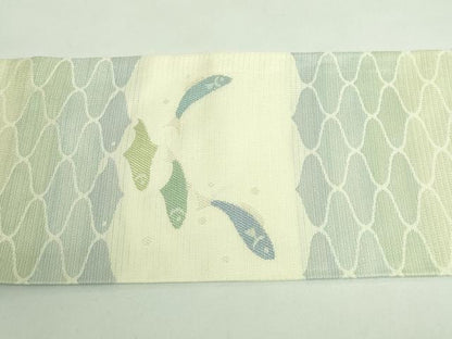 平和屋着物＊極上 夏物 西陣 川島織物 九寸名古屋帯 魚 逸品 DZAA9779kh5