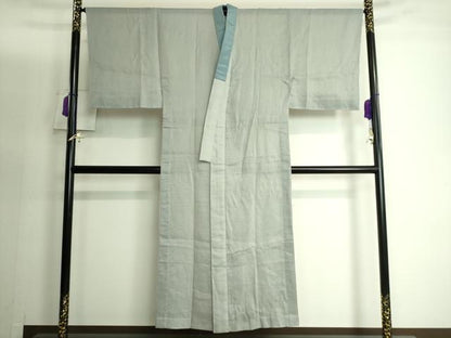 平和屋着物＊夏物 男性 長襦袢 麻 青白橡色地 逸品 DZAA9796kh5