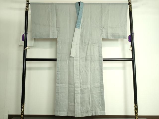 平和屋着物＊夏物 男性 長襦袢 麻 青白橡色地 逸品 DZAA9796kh5