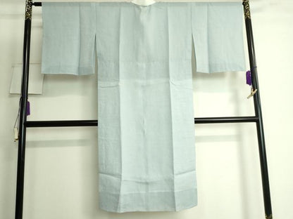 平和屋本店＊夏物 銀座もとじ 小千谷本麻上布 長襦袢 水色地 証紙・たとう紙付き 逸品 DZAA9802kh5