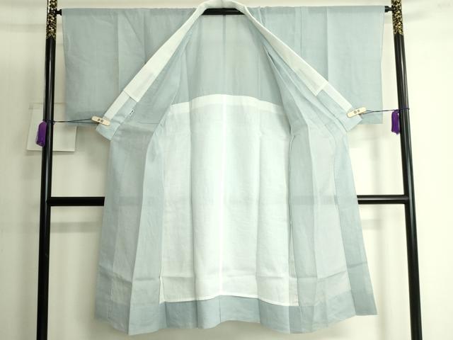 平和屋本店＊夏物 銀座もとじ 小千谷本麻上布 長襦袢 水色地 証紙・たとう紙付き 逸品 DZAA9802kh5