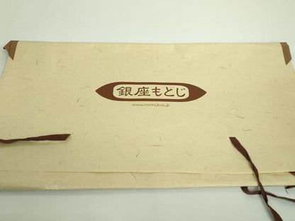 平和屋本店＊夏物 銀座もとじ 小千谷本麻上布 長襦袢 水色地 証紙・たとう紙付き 逸品 DZAA9802kh5