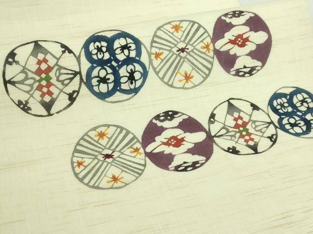 平和屋着物＊極上 夏物 九寸開き名古屋帯 紅型 絹麻 逸品 DZAA9805kh5