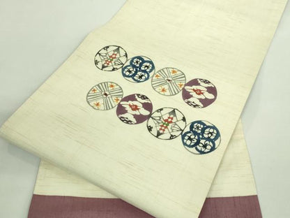 平和屋着物＊極上 夏物 九寸開き名古屋帯 紅型 絹麻 逸品 DZAA9805kh5