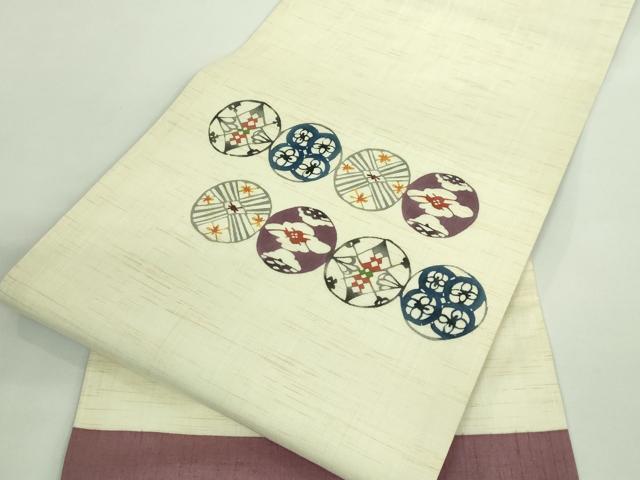平和屋着物＊極上 夏物 九寸開き名古屋帯 紅型 絹麻 逸品 DZAA9805kh5