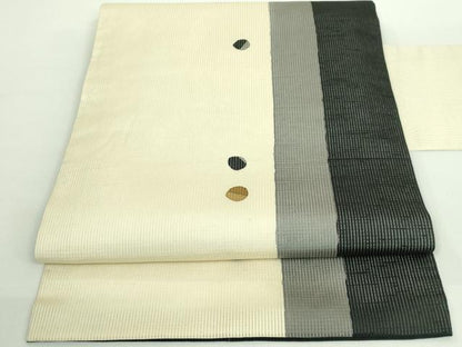 平和屋着物＊極上　夏物　九寸名古屋帯　間道　逸品　DZAA9806kh5
