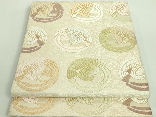 平和屋着物●極上　六通柄袋帯　唐織　鳳凰丸文　金糸　逸品　DZAA9829kh5