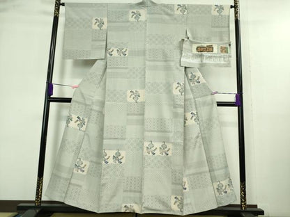 平和屋着物▽極上 伝統工芸士 七代目 吉澤与市 染織工芸館 紬 単衣 成り物 蕪 カブ 証紙付き 逸品 未使用 DZAA9838kh5