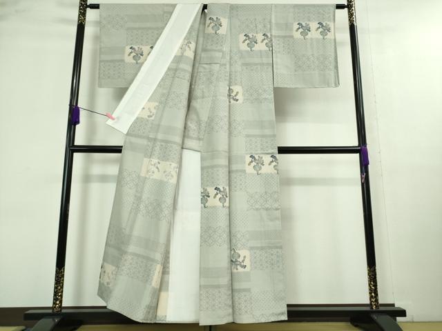 平和屋着物▽極上 伝統工芸士 七代目 吉澤与市 染織工芸館 紬 単衣 成り物 蕪 カブ 証紙付き 逸品 未使用 DZAA9838kh5