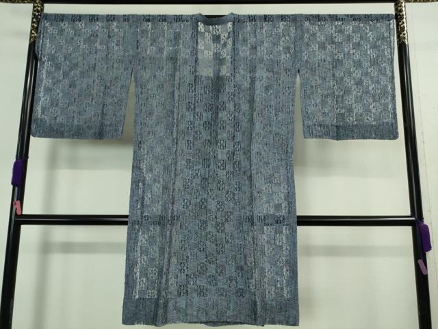 平和屋着物▽極上 本場奄美大島本泥染 赤塚次男 道行コート スリーシーズン 春夏秋 塵除け ロング丈 レース 証紙付き 逸品 DZAA9841kh5