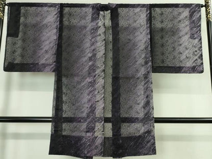 平和屋着物■極上　オーガンジー　長羽織　スリーシーズン　春夏秋　塵除け　花尽くし　暈し染め　残布付き　逸品　未使用　DZAA9844kh5