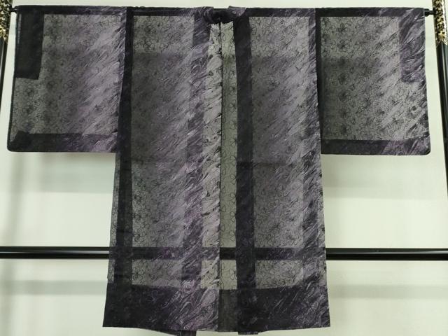平和屋着物■極上　オーガンジー　長羽織　スリーシーズン　春夏秋　塵除け　花尽くし　暈し染め　残布付き　逸品　未使用　DZAA9844kh5