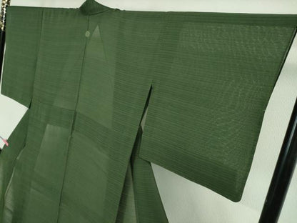 平和屋着物＊極上 夏物 本塩沢 夏塩沢 作家物 変わり絽 緑青色 反端付き 逸品 未使用 DZAA9847kh5
