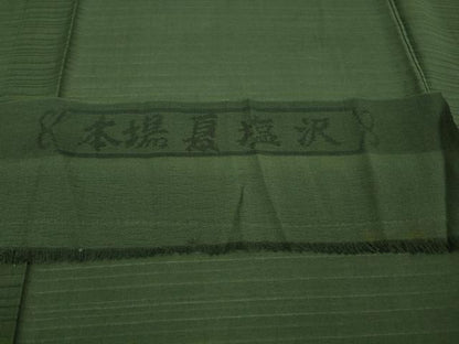 平和屋着物＊極上 夏物 本塩沢 夏塩沢 作家物 変わり絽 緑青色 反端付き 逸品 未使用 DZAA9847kh5
