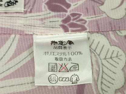 平和屋着物＊極上 夏物 撫松庵 訪問着 紅梅織 渡橋風景花文 紅藤色地 セオアルファ 洗える着物 逸品 DZAA9848kh5