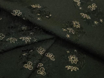 平和屋着物▽極上 訪問着 単衣 総刺繍 花丸文 黒地 金糸 逸品 未使用 DZAA9850kh5