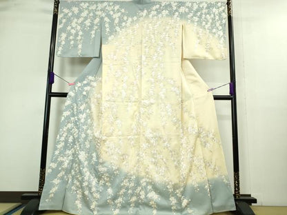 平和屋本店●極上　訪問着　総手刺繍　枝垂れ桜　暈し染め　金糸　逸品　DZAA9851kh5