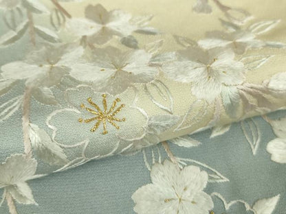 平和屋本店●極上　訪問着　総手刺繍　枝垂れ桜　暈し染め　金糸　逸品　DZAA9851kh5