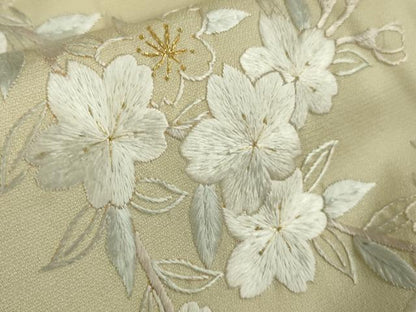 平和屋本店●極上　訪問着　総手刺繍　枝垂れ桜　暈し染め　金糸　逸品　DZAA9851kh5
