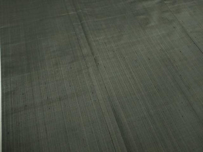 平和屋本店●希少　室町加納　士乎路紬　色無地　藍墨茶色　反端付き　逸品　DZAA9855kh6