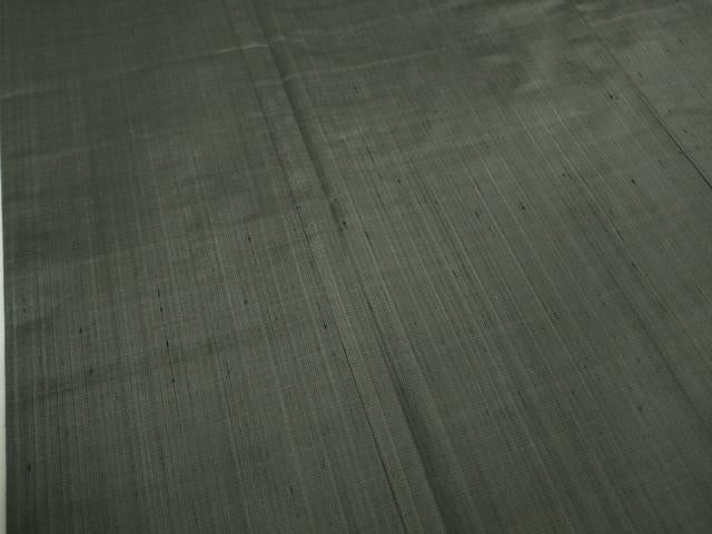 平和屋本店●希少　室町加納　士乎路紬　色無地　藍墨茶色　反端付き　逸品　DZAA9855kh6