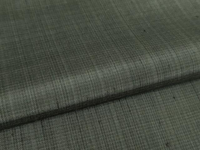 平和屋本店●希少　室町加納　士乎路紬　色無地　藍墨茶色　反端付き　逸品　DZAA9855kh6