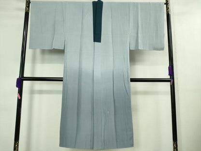 平和屋本店■極上　男性　お召　アンサンブル　長羽織・長襦袢(袷)セット　色無地　源治鼠色　逸品　未使用　DZAA9862kh5