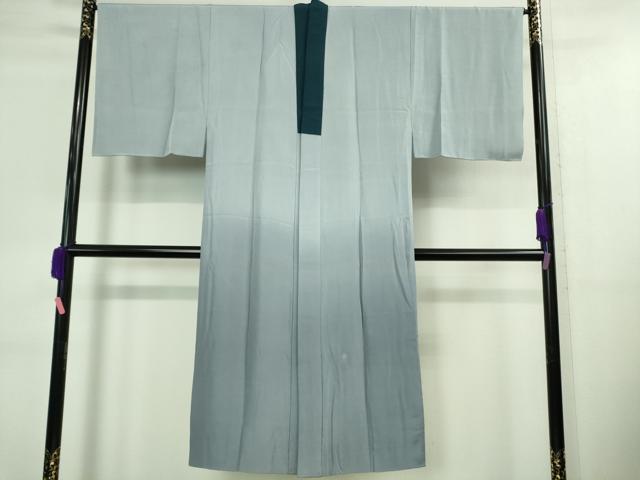 平和屋本店■極上　男性　お召　アンサンブル　長羽織・長襦袢(袷)セット　色無地　源治鼠色　逸品　未使用　DZAA9862kh5