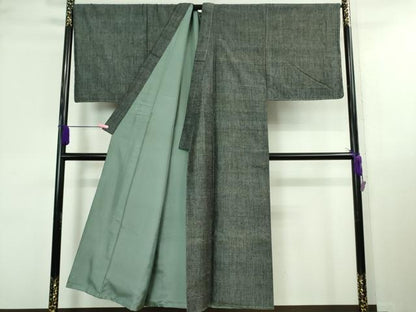 平和屋本店■極上 男性 本場結城紬 重要無形文化財 杢 アンサンブル キングサイズ 長羽織 奥順謹製 羽織紐・証紙付 逸品 未使用DZAA9864kh5