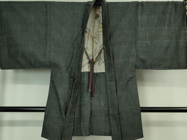 平和屋本店■極上 男性 本場結城紬 重要無形文化財 杢 アンサンブル キングサイズ 長羽織 奥順謹製 羽織紐・証紙付 逸品 未使用DZAA9864kh5